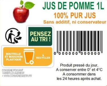 étiquette jus de pomme